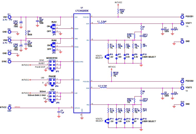 回路図 - Analog Devices Inc. DC2003Aデモ回路